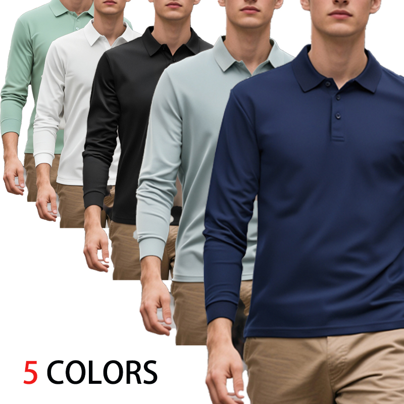 Golf Equipment Cheap - Men's Simple Long Sleeve Polo Shirt,