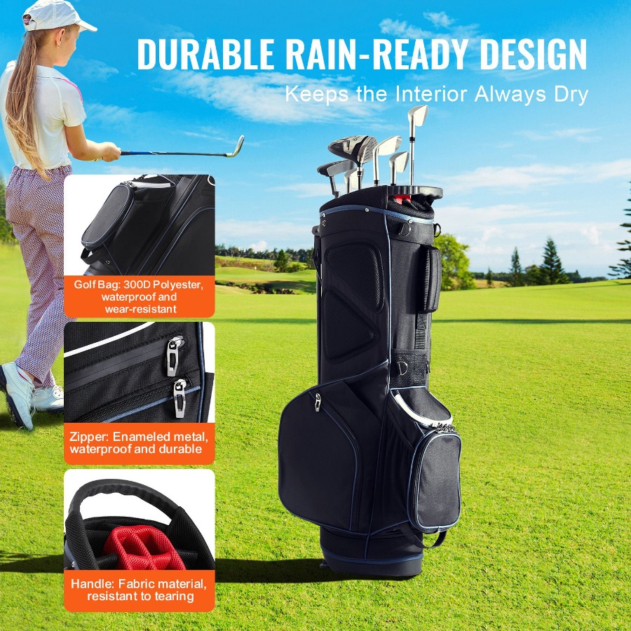 Golf Cart Bag with 14 Way Orga - Golf Bag Stand Cart ulasan dan harga