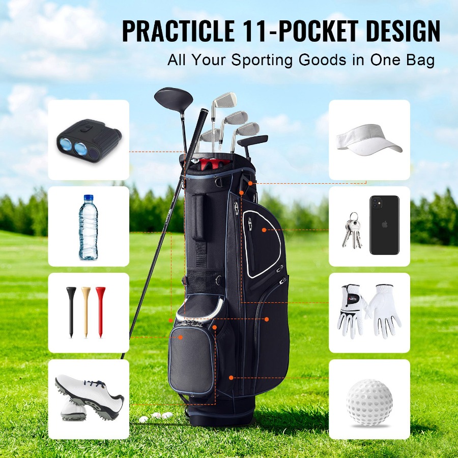 Golf Cart Bag with 14 Way Orga - Golf Bag Stand Cart ulasan dan harga
