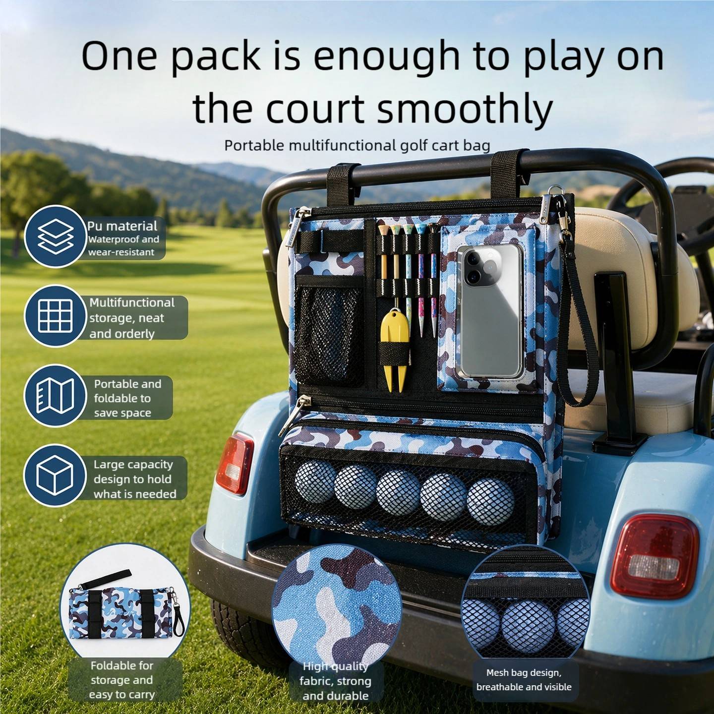 Golf Storage Organizer Foldabl - Golf Bag Stand Cart ulasan dan harga
