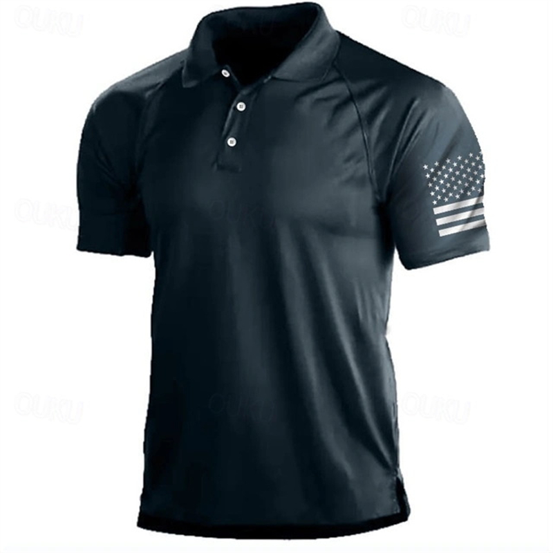 3D Print USA Flag Pattern Polo - Golf Equipment Cheap ulasan dan harga