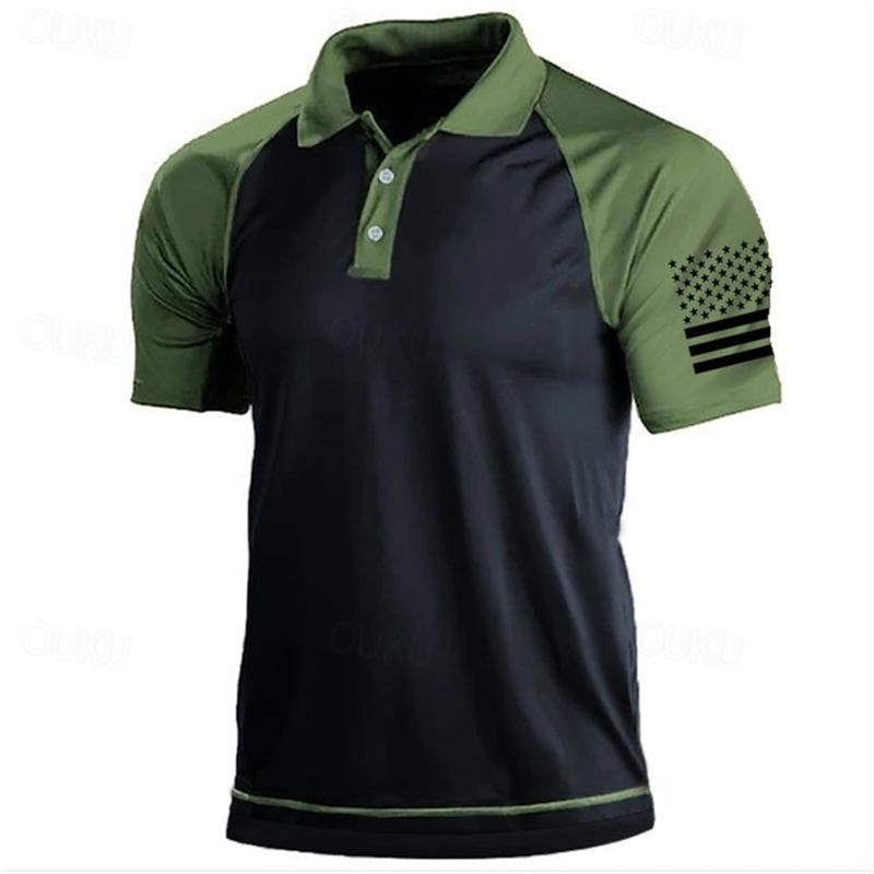 3D Print USA Flag Pattern Polo - Golf Equipment Cheap ulasan dan harga