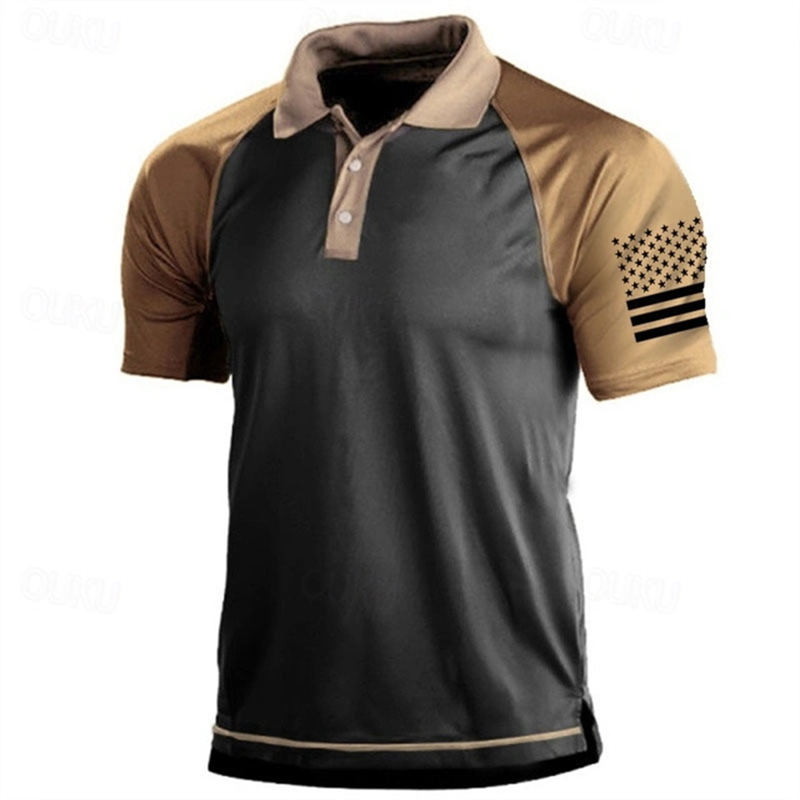 3D Print USA Flag Pattern Polo - Golf Equipment Cheap ulasan dan harga
